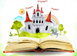 Grafika przedstawiająca książkę i zamek